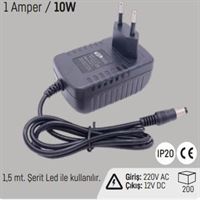 1A 10W İÇ MEKAN FİŞLİ LED TRAFOSU 12V 1